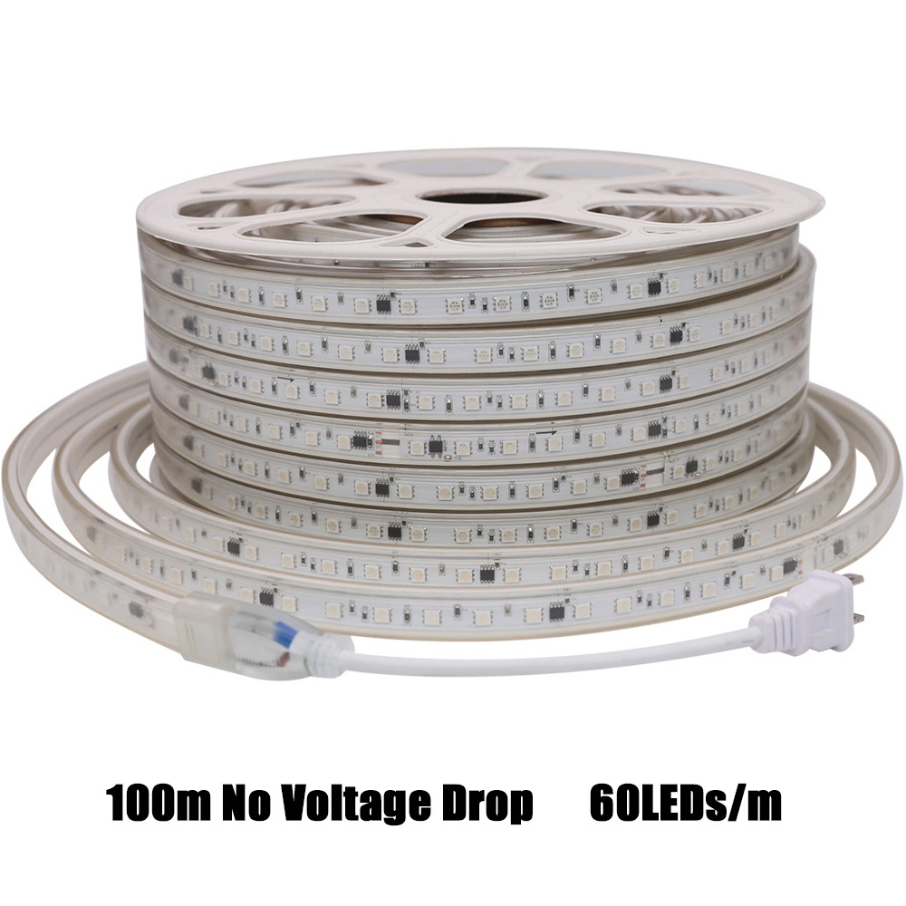 Color Modes Auto-Play 110V High-Voltage LED Color Chasing RGB Light Strip - No Controller Required Color Modes Auto-Play 110V High-Voltage LED Color Chasing RGB Light Strip - No Controller Required